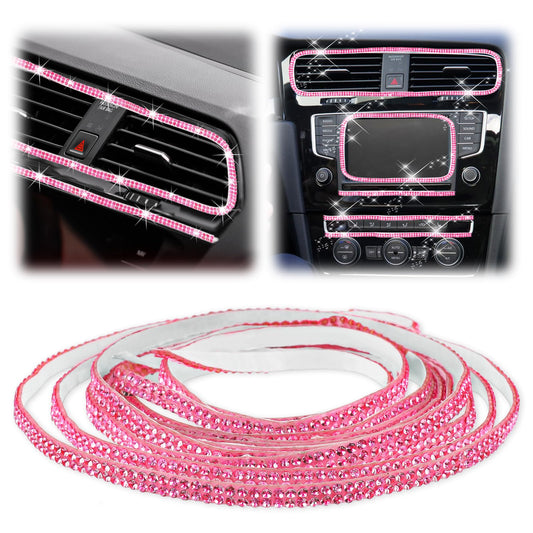 Car Trim Self-Adhesive 16.4Ft, Bling Car Interior Exterior Decorations Rhinestone Car Accessories for Women Car Decorations Rhinestone Car Decorations Bling Stickers