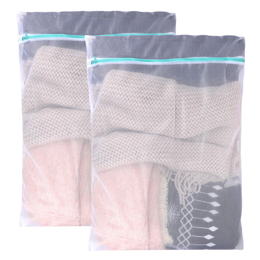 Mesh Laundry Bags for Washing, 2Pcs Large Laundry Bag with Zips, 60 x 80cm Machine Laundry Bags, Fine Mesh Reuse Washing Bag, Fine Laundry Wash Bags for Underwear, Socks, Shirt, Baby Clothes(XXL)