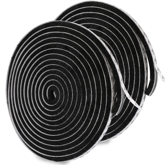 39Ft Weather Stripping Self Adhesive Pile Weather Stripping Fuzzy Weatherstripping for Window and Door Frame Side Seal Door Brush Strip Sealer Draft Stoppers (0.35 Inch x 0.35 Inch)