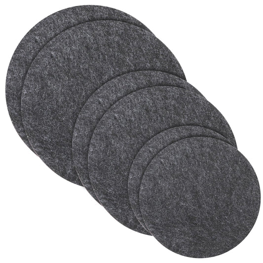Set of 6 Table Coasters, Glass Coasters, Round Plant Tray, Decorative Felt Coasters, Diameter 10/15/20 cm, Washable Flower Pot Coasters, Grey Drinks Coasters for Cups Bar Glass
