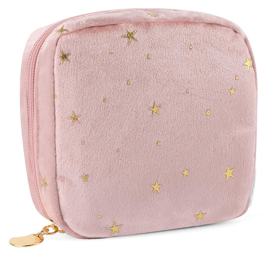 KALIONE Sanitary Napkin Storage Bag Sanitary Pad Storage Bag Tampon Period Pouch, Feminine Menstrual Pad Organizer, Portable Nursing Pad Holder, First Period Bag for Teen Girls(Pink)