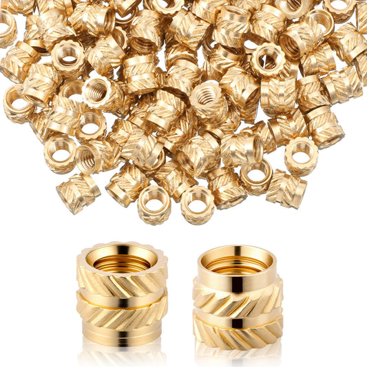 Pack of 120 Threaded Insert M4 Insertion Nuts M4 Screw-In Nut Brass Metric Melting Thread Sleeve Thread Repair Kit Knurled Melting Thread for 3D Printing Accessories Plastic Parts
