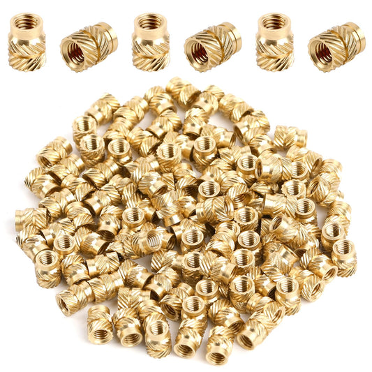120 Pcs 3D Printing Brass Nuts, M3 x 4.6mm x 5.7mm Brass Threaded Insert, 3D Printer Screws, Thread Knurled Heat Brass Nut, Brass Insert Nut for Automotive Plastic Shells 3D Printing Parts