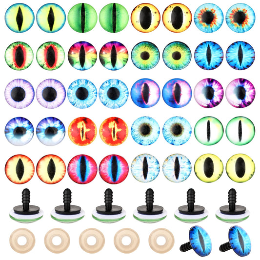 20 Pairs Dragon Eyes Safety Eye Doll Eyes with Washers for Crochet Plush Stuffed Animals Craft Eyes 14mm