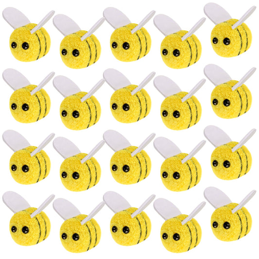 20 PCS Mini Wool Felt Bees Cute Bee Craft Supplies Felt Bees for Crafts Plush Bees Decor for Clothing Hats Bags Gift DIY Bee Themed Party Costume Accessories