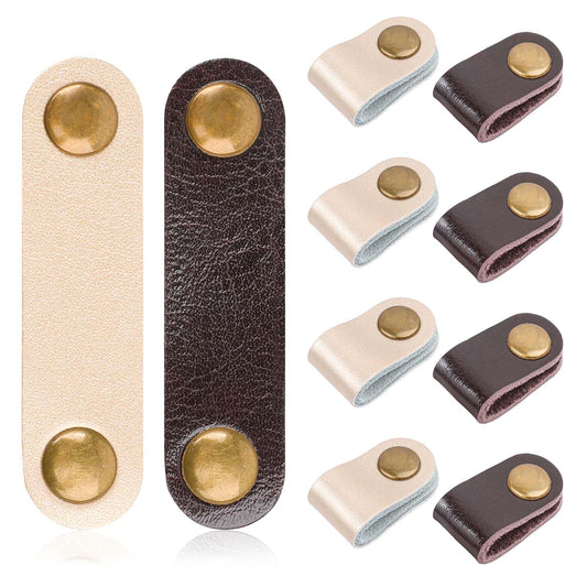 10 Pcs Wire Tidy Cord Organizer Leather Cord Organizer Cable Straps Portable Earphone Cord Holder Reusable Cable Straps Clips Cord Keeper for Travel USB Holder for Headphone Wires Charging Cords
