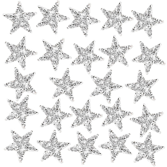 24 PCS Rhinestone Star Patches Star Stickers Star Shape Rhinestone Appliques Adhesive Star Iron on Patches Star Patches Appliques Star Shape Diamond Stickers for Clothes Bag Pants Decoration