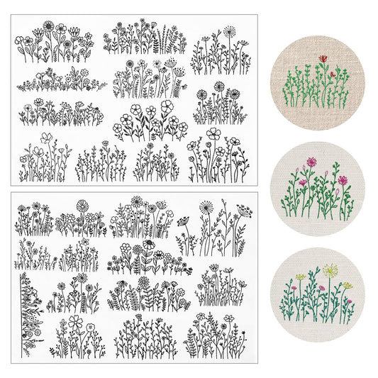 26 Piece Water Soluble Embroidery Patterns Sewing Stabilizers Stick and Stitch Embroidery Paper Adhesive Embroidery Transfer Paper for Embroidery Hand Sewing Lover Beginners
