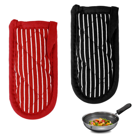 2 Pieces Hot Handle Holders Non-Slip Pan Handle Holders Cotton Cast Iron Handle Cover Pan Handle Heat Protector for Home Kitchen Baking Cooking Supplies