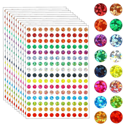 20 Sheets Shiny Circle Dot Stickers Sparkle Color Coding Labels 16 Colors Small Round Dot Stickers Laser Colorful Circle Dot Stickers for Classroom Office DIY (3520 Pcs)