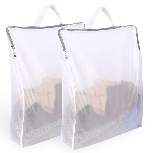 2Pcs Laundry Bags with Zips, Delicates Laundry Bag with Handle, Mesh Laundry Bag Travel Laundry Bag, Hanging Laundry Bag, Delicate Laundry Bag, Zippered Wash Bags for Underwear Sock(24x20 inch)