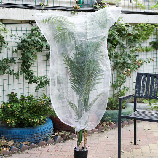 1 Pack Insect Bird Barrier Netting Mesh with Drawstring 4.9 x 3.3 Ft Fruit Tree Plant Netting Garden Bug Netting Plant Cover to Prevent Blueberry Tomato Fruits Plants from Squirrel Bird Deer