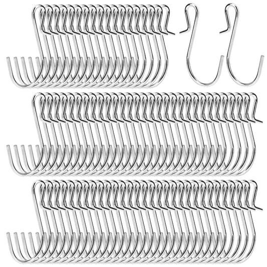 Mozeat Lens 80PCS S-Shaped Hook Mini S Hooks for Hanging Stainless Steel Metal S Hooks Party Light Hook for Kitchen and Bedroom Utensils, Clothes, Towels in Kitchen, Bathroom