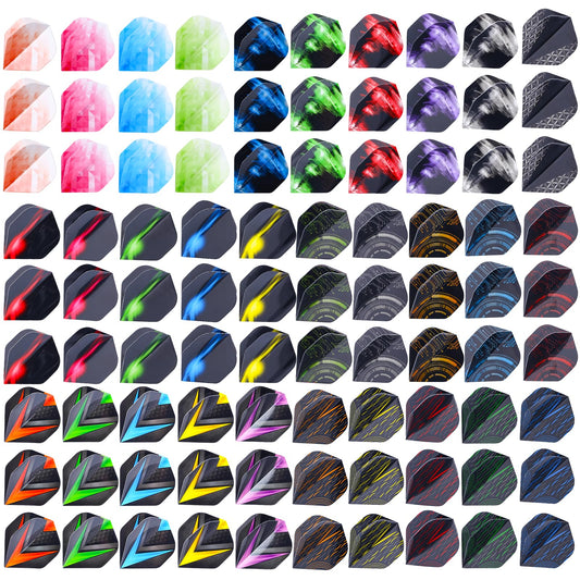 KALIONE 90Pcs Dart Flights Standard Dart Flights Durable PET Dart Flights for Soft Tip Steel Tip(Color B)