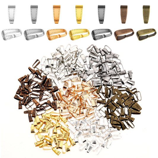 350 Pieces 7 Color Pendant Clasp Connectors Bails for Necklace Snap on Pinch Clip Clasp Necklace Pendant Pinch Bails Metal Pinch Clip Bail Clasp for Necklace Jewelry Pendant DIY Production