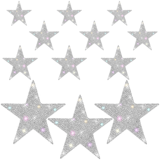 KALIONE 12Pcs Rhinestone Star Stickers for Car Star Stickers Decals for Window Glitter Star Decals Auto Stickers Decoration for Cars Bumper Window Laptops Luggage