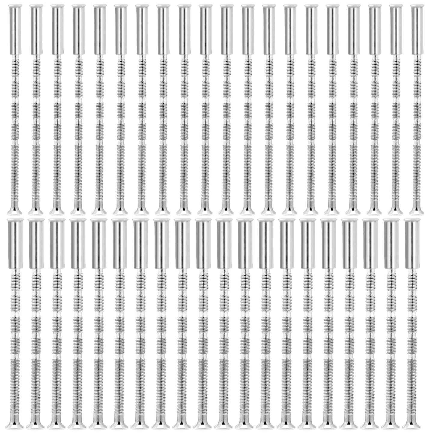 KALIONE 40Pcs Door Handle Fixing Screws and Sleeves, M3,M4 Universal Door Handle Screws, Plated Connecting Screw for Doors Handle, Cabinet Drawers Handle(20 x M3, 20 x M4, 60mm)