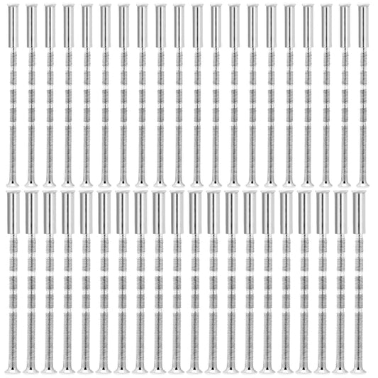 KALIONE 40Pcs Door Handle Fixing Screws and Sleeves, M3,M4 Universal Door Handle Screws, Plated Connecting Screw for Doors Handle, Cabinet Drawers Handle(20 x M3, 20 x M4, 60mm)