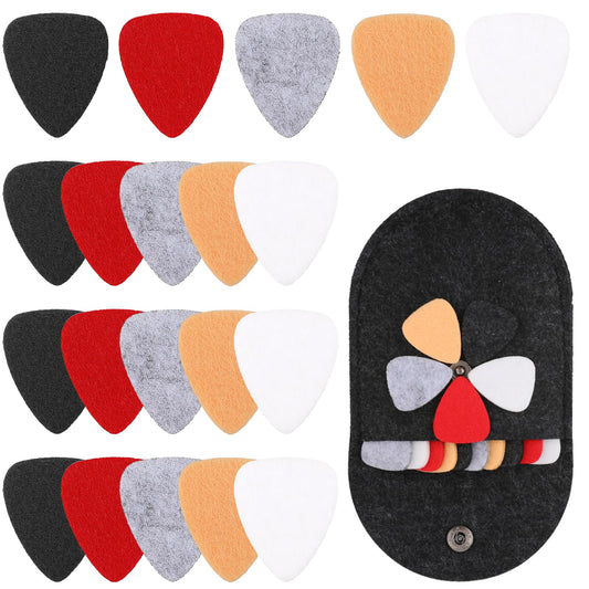 20Pcs Ukulele Felt Picks Guitar Picks Compatible with Ukulele Classical Guitar Nylon String Bass, 5 Color