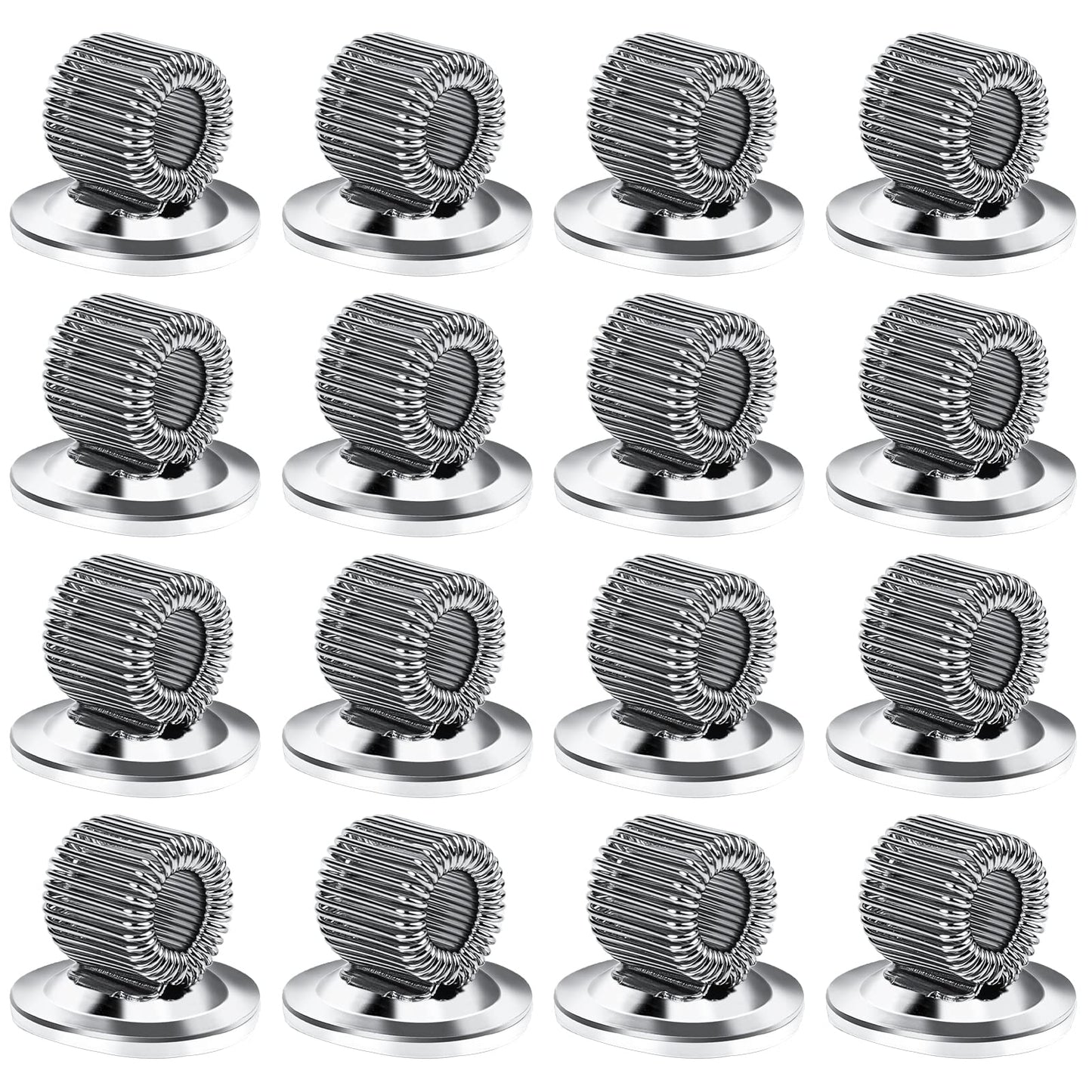 Pen Holder Clips Silver Self Adhesive Pen Pencil Organizer with Adjustable Spring Loop to Stick on Desk Computer Car Bulletin Board for Refrigerator Whiteboard 16Pcs