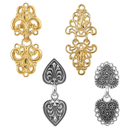 Pack of 4 Clips for Clothing, Cardigan Clip Brooch Neck Reducing Clip Cardigan Closure Clip Women Metal Sweater Scarf Cardigan Clips Cape Brooches Scarf Pins for Women Girls Shirt, 3cm, Metal