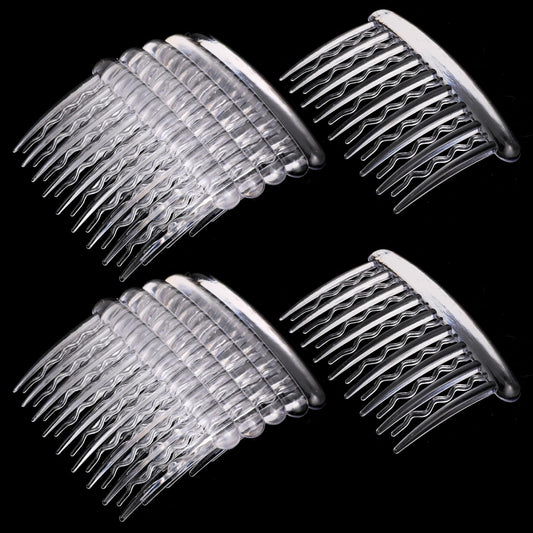 Hair Side Combs, 12 Pcs Hair Combs for Women Decorative Hair Combs for Styling Bridal Hair Comb Clips, Bridal Hair Accessories No Slip French Side Comb Veil Comb for Wedding Veil (Transparent)