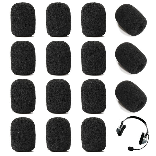 15Pcs Microphone Cover, Windscreen Microphone Covers Foam, Mini Microphone Cover, Small Microphone Covers Foam, Black Small Windscreen for Microphone, Windscreen(Black)