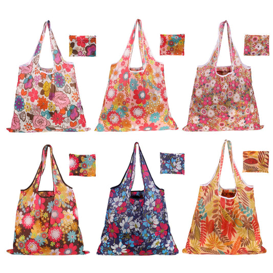 Mozeat Lens 6 PCS Folding Shopping Bags Reusable Large Shopping Bags Eco Waterproof Tote Shopping Bag Washable Grocery Bag Grocery Shopping Cloth Bags for Daily Use Travel Storage