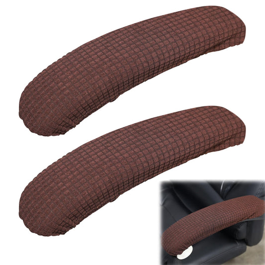 KALIONE Office Chair Arm Covers, Chair Armrest Covers, Chair Arm Pads Arm Protectors, Office Removable Arm Rest Covering, Elastic Chair Armrest Cover,Office Seat Hand Rest Protector(Brown)