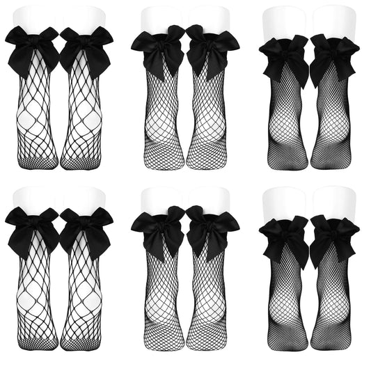 Hariendny 6 Pairs Black Mesh Socks for Women Fishnet Socks Elastic Short Ankle Socks Dress Hollow Out Mesh Net Socks for Summer Wear Cosplay