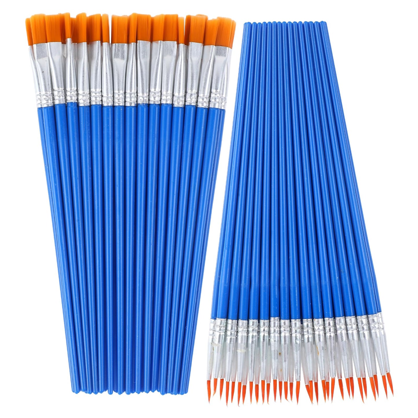 Small Paint Brushes Bulk 60Pcs Flat Tip Round Acrylic Paint Brushes Craft Paint Brushes for Acrylic Paint Brushes Set Watercolor Canvas Face Painting