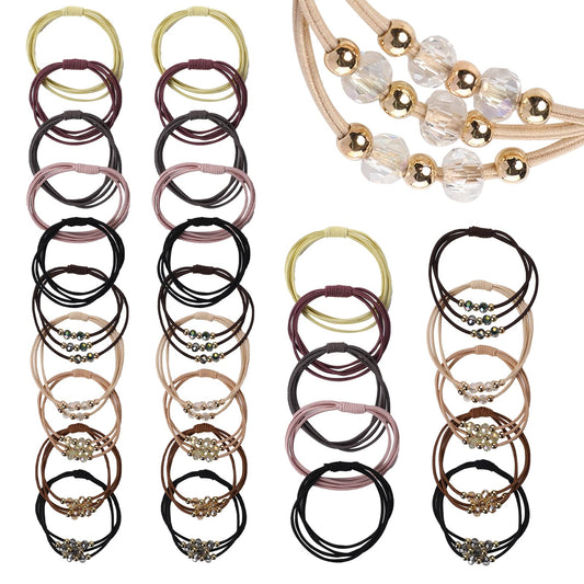 30 Pcs Hair Tie Bracelets for Women, Cute Boho Hair Ties Elastic Hair Bands Ponytail Holders Hair Accessories for Teenage Girls Thick Hair Pony Tails, No Damage