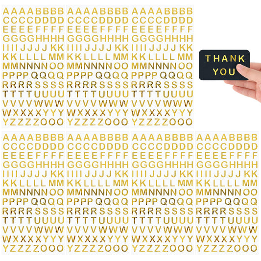 7 Sheets Golden Letter Stickers Gold Alphabet Sticker Self-Adhesive Alphabet and Number Stickers for DIY Gift Wrapping Scrapbooks Greeting Card Calendar