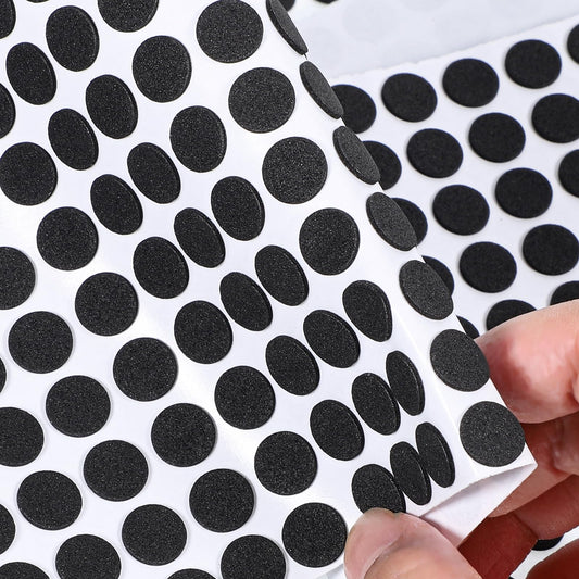 735 Pcs Mini Foam Felt Pads, Small Felt Furniture Pads 3/8 Inches Self Stick Pad Self Adhesive EVA Foam Dot Circles for Desks Drawers Vases Photo Frames Cabinets Doors Floor Black