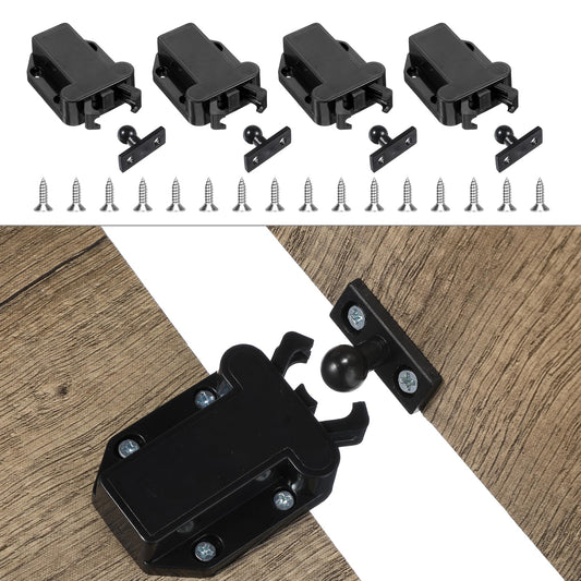 4 Pack Cabinet Push Latch No Touch Latch Safe Push Latch Rebound self-Locking Device Open Catch Lock Drawer Catch Push to Open Door Latch Cabinet Hardware for Cabinet Drawer Wardrobe Kitchen Door