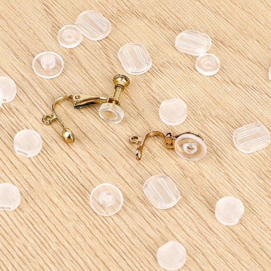120Pieces Clip on Earring Rubbers Cushion Pads 4 Sizes Silicone Earring Backs, Earring Back Pads Clear Rubber Earring Covers Pads Clip On Earring Pads-Comfort Cushions for Clips On Earrings, Sports