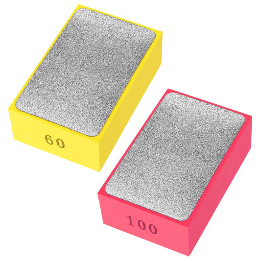 2 Pcs Diamond Hand Polishing Pads Glass Grinding Pads Glass Grinding Polishing Pad for Sanding Ceramics Tile Concrete Stone Marble Granite Wet or Dry(60#, 100#)