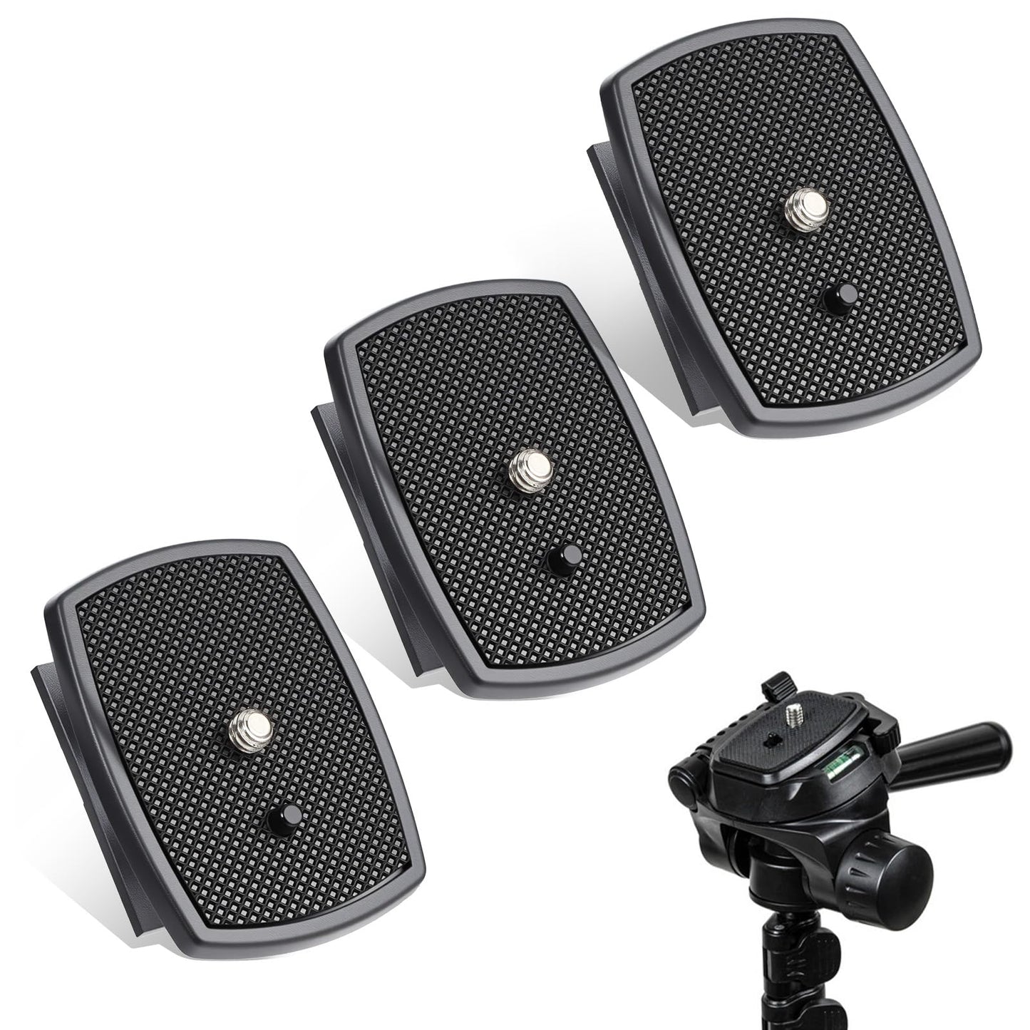 3 PCS Universal Quick Release Plate Set for Tripods, 43x43mm Camera Mounting Adapter Parts Replacement with Screws Camera Tripods Mount Adapter Ball Head Quick Release Plate Replacement for Cameras
