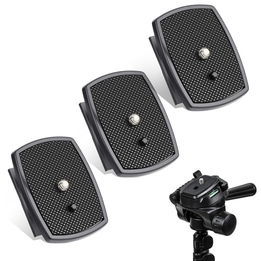 3 PCS Universal Quick Release Plate Set for Tripods, 43x43mm Camera Mounting Adapter Parts Replacement with Screws Camera Tripods Mount Adapter Ball Head Quick Release Plate Replacement for Cameras