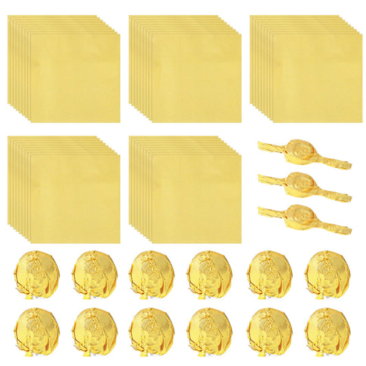 300PCS Gold Aluminium Foil Candy Wrappers 3x3 inches Candy Foil Wrappers Square Sweets Gold Foil Paper for Caramels Chocolate DIY Candy Packaging