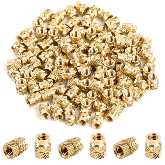 Pack of 120 3D Print Threaded Nut M3 Thread Insert Brass Knurled Nut 4 x 5 mm Internal Thread Knurled Insert Nut Inserts for 3D Printing Parts Plastic Shell