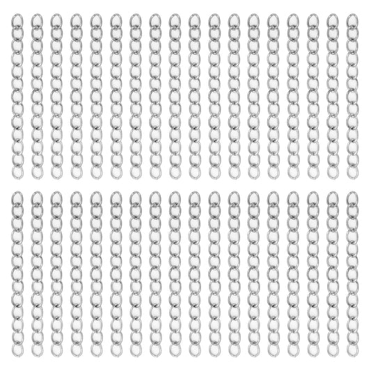 200Pcs Chain Extender for Jewelry Making, Silver Extension Chains for Jewelry Tails Necklace Removable Extension Chain Bracelet Chain Extender for Necklace Extender, Bracelet, Anklets, Key Chain