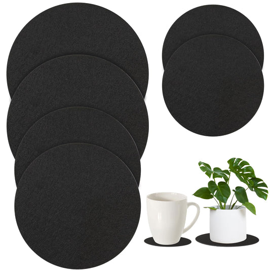 Plant Saucers for Indoors, 6PCS Round Felt Plant Mat Reversible Fabric Coaster Mat Absorbent Waterproof Plant Pot Saucers for Gardening, Indoor and Outdoor Pots, DIY Craft Supplies(4, 6, 8)