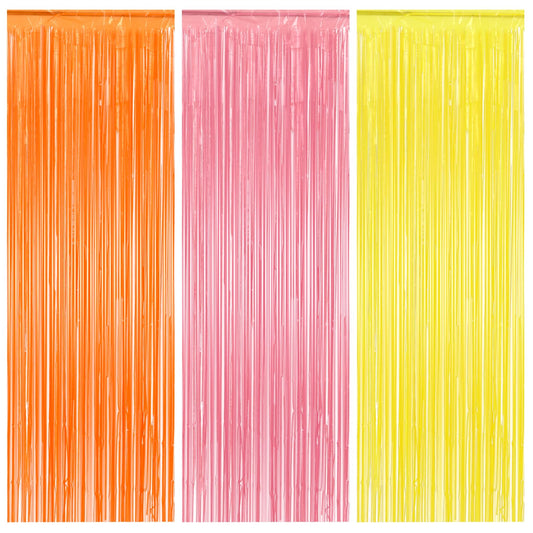 3pcs Fringe Curtain, Foil Curtain Backdrop Decorations for Birthday Party Groovy Bachelorette Party Decorations Fringe Streamer Backdrop for Party Birthdays Graduations Anniversary
