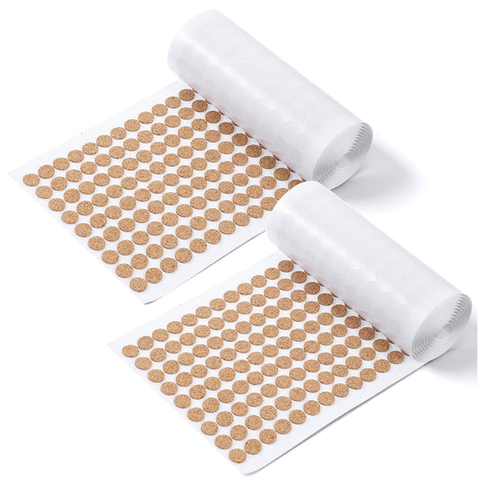 2000 Pcs 3/8 Inch Bumper Cork Pads Self Adhesive Small Cabinet Door Bumpers Cabinet Sticker Dots Chair Leg Pads Cork Rounds Quietest Bumper for Coaster Plants Crafts Drawer Table Kitchen