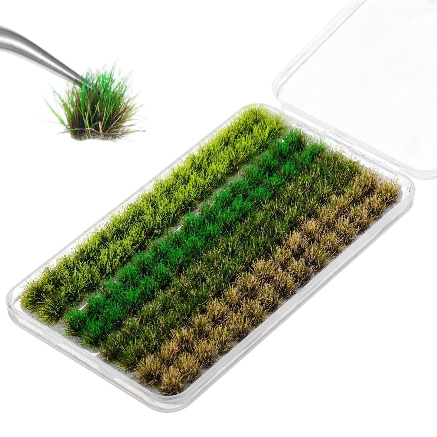 Xelsluthe 120 PCS Model Grass, Static Grass, Tuft Miniature ModelGrass for Woodland Scenics, Landscape Railroad, Train Scenery, War Gaming Terrain, DIY Landscape