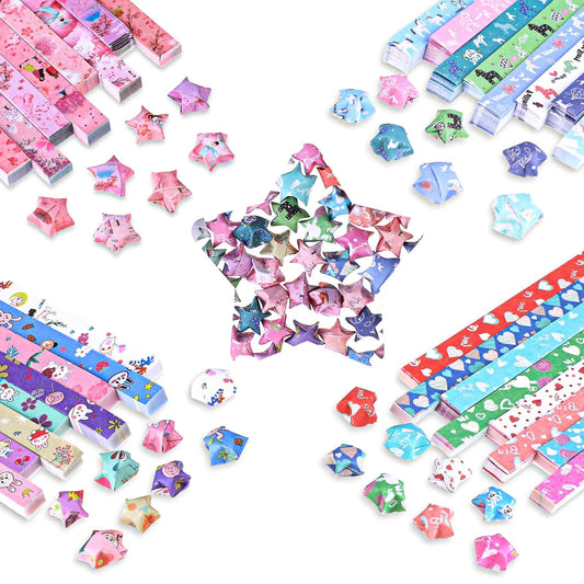 2160 Sheets Star Folding Paper Lucky Star Paper Strips 32 Colors Origami Stars Paper Decoration Paper Strips Cute Cartoon Origamifor DIY Handcrafts Art Crafts Gift