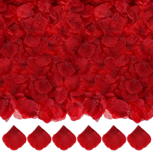KALIONE Artificial Rose Flower Petals, 3000 Pieces Fabric Petals for Wedding Decorations, Proposals, Anniversaries, Party Decorations(Red)