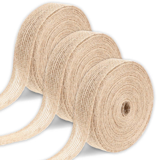 33Yards Natural Jute Ribbon for Bows Jute Burlap Fabric Ribbon Wreaths Crafts Brown Fabric Craft Personalized Ribbon Flower Bouquet Gift Wrapping Wired Ribbon for Wreaths Big Bows Tree Decoration