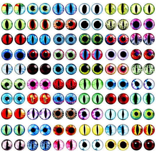 120PCS 12mm Dragon Eyes Glass Cabochon Eyes for Clay Doll Making Jewelry Making Sculptures Props DIY Craft DIY